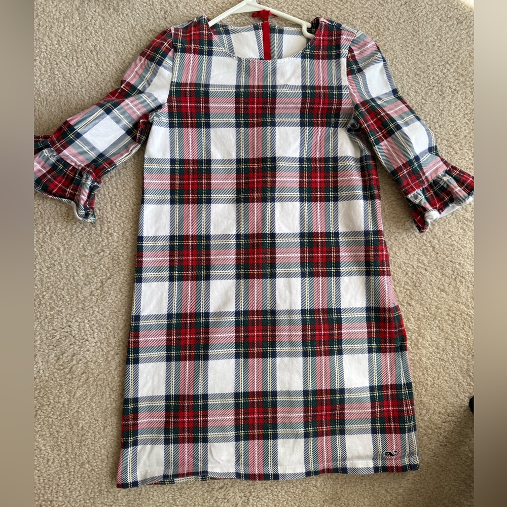 Vineyard Vines Red and White Plaid Kids Dress